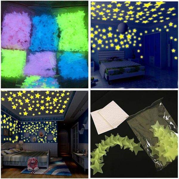 

30pcs/set colorful luminous home snowflake christmas wall stickers glow in the dark decal for kids baby rooms fluorescent decor garden decor