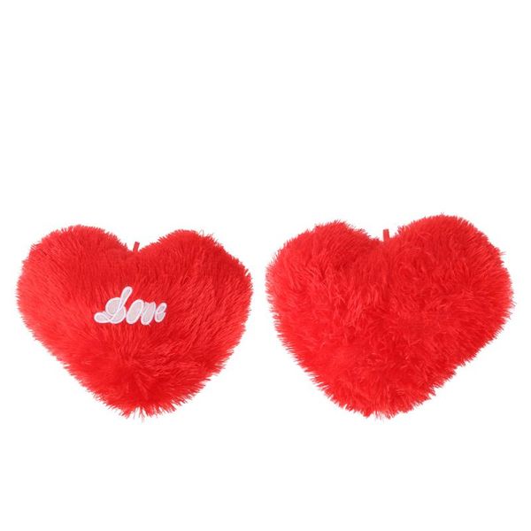 

cushion/decorative pillow 32x46cm plush throw decorative back cushion heart shaped bolster sofa red