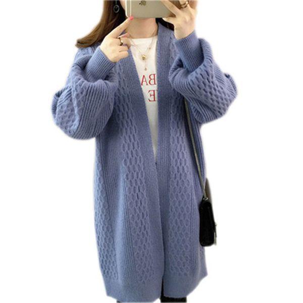 

women's knits & tees women's cardigan sweater fashion long sleeve jackets knitted or crocheted with cleavage v. thick pz1383 139s, White