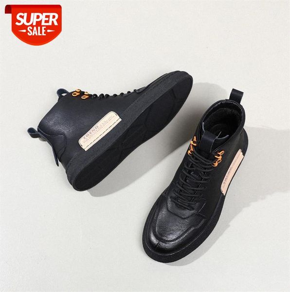 

martin boots men's high-korean sports casual shoes all-match plus velvet brand cotton #dz21