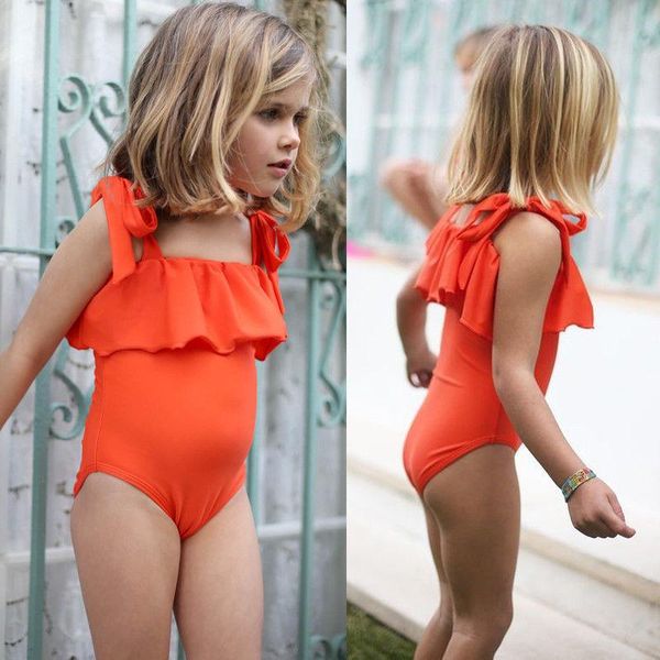 

one-piece suits one piece born kids baby girls strap ruffle swimwear swimsuit beachwear bathing suit swimming