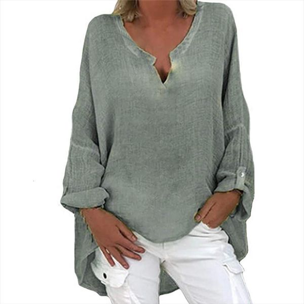 

plus size and casual women shirt long sleeve floral print loose v neck blouse summer top, White