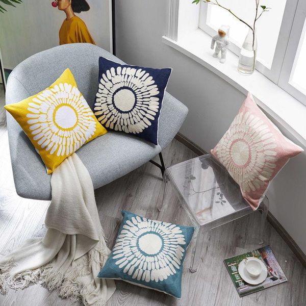 

cushion/decorative pillow nordic style embroidered pillowcases sun geometric snowflake pattern cushion cover home decoration for sofa chair
