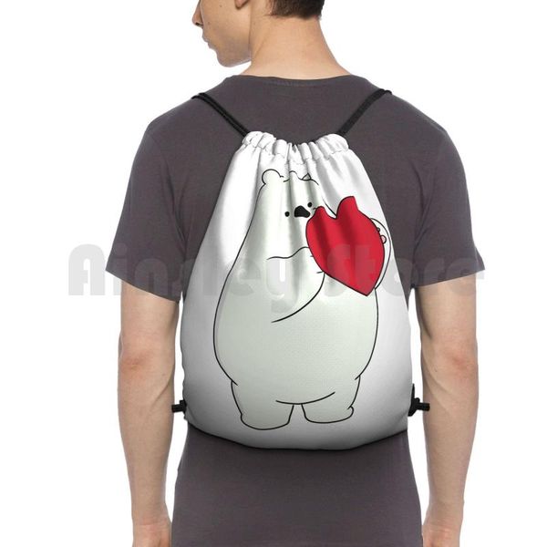 

backpack ice bear drawstring bag riding climbing gym scandalous cartoon