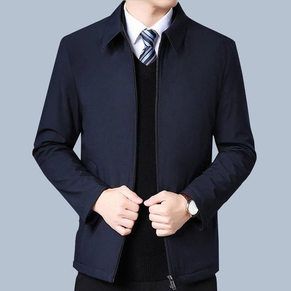 

men's jackets autumn thin section jacket casual loose outwear vintage middle-aged coat steetwear male clothing windbreaker, Black;brown