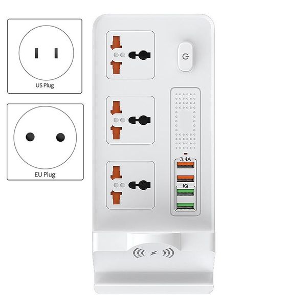 

smart power plugs with wireless 2usb 2 qc 3.0 fast charging 3ac universal socket