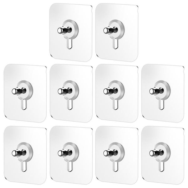 

10pcs furniture clear hanger pads with screws non-trace hook kitchen sticker hooks & rails