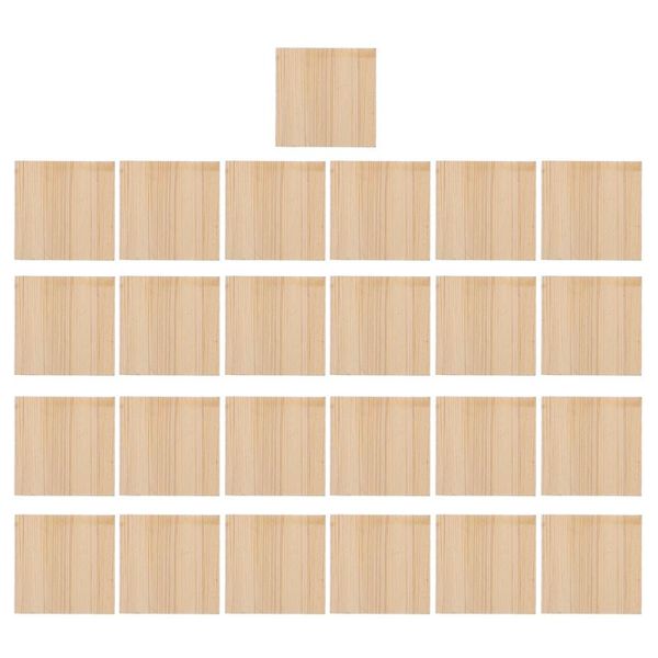 

wall clocks 25pcs unfinished bamboo slices diy square pieces blank crafts