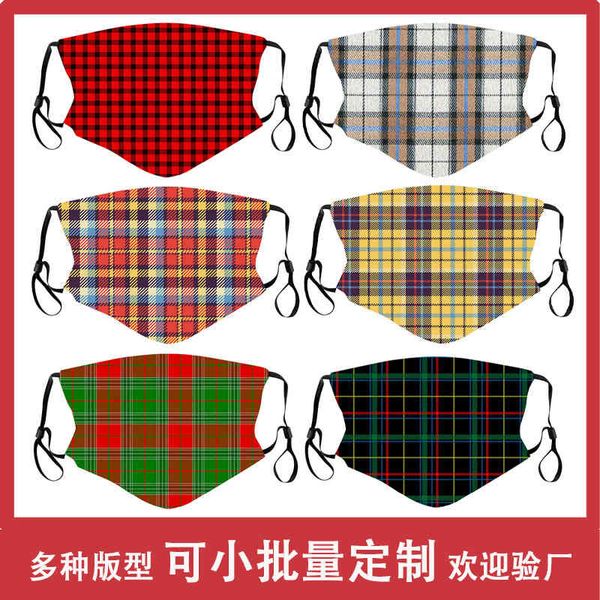 

mask cotton fashion plaid printed cotton dust and haze proof cloth