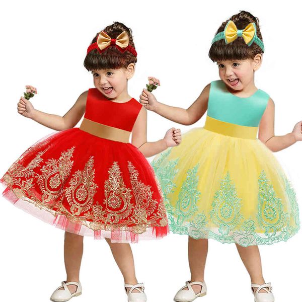 

premium 70% off children's princess dress lace color matching bow dress, White
