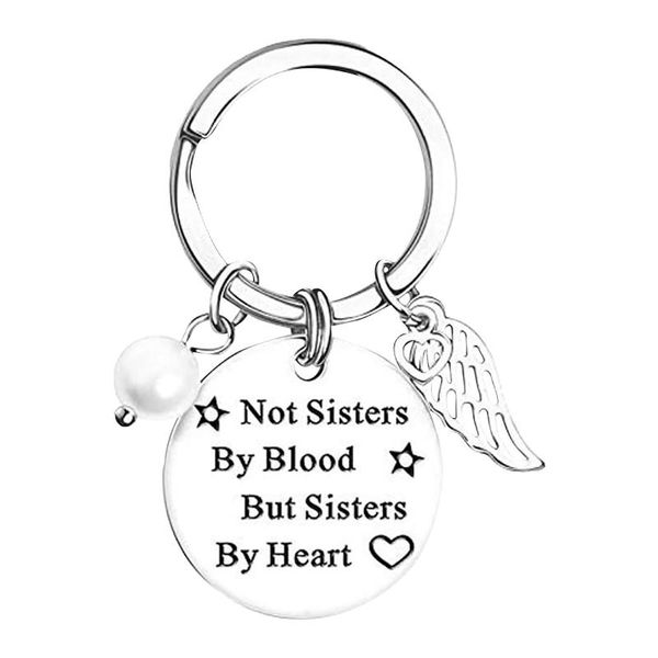

party favor friendship keychain key ring for sending good friends to matching angle pendant round