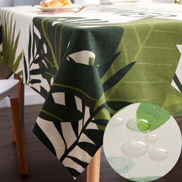 

table cloth waterproof tablecloth oil proof for kitchen green printed no need to wash