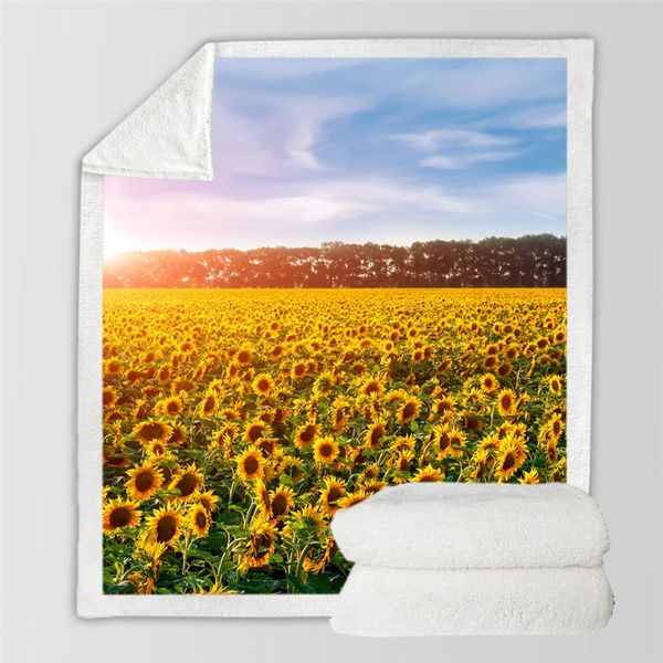 

blankets memory home custom blanket throw beautiful sunflower flower field print baby adults super warm bed dropship