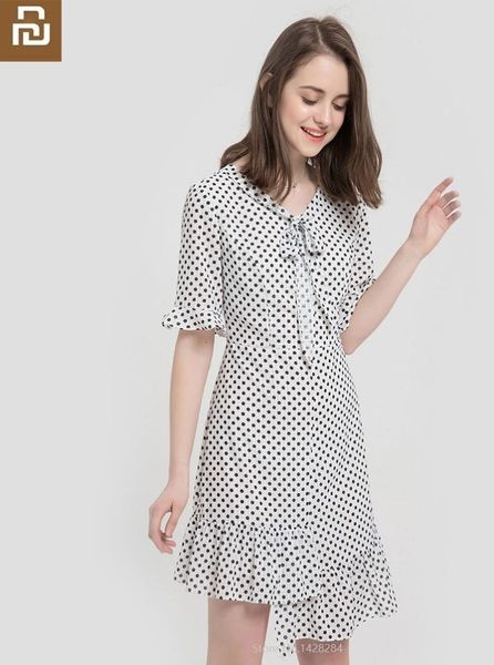 

clothing & wardrobe storage 10:07 elegant fashion bow skirt waist girl woman polka dot v-neck refreshing and comfortable slim fit summer fem