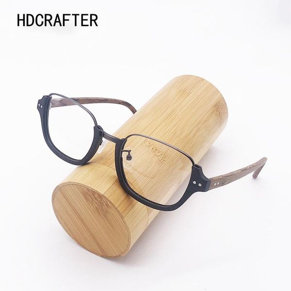 

fashion sunglasses frames hdcrafter retro wood glasses frame clear lenses myopia hyperopia optical prescription computer protection spectacl, Black