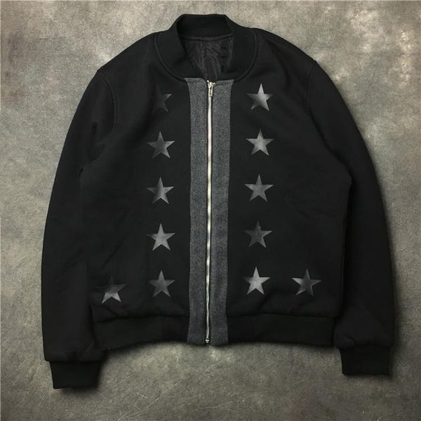 

men's jackets 19ss men rib sleeve stereo pu leather stars high couple baseball coats & abstract digital coat motor #e147, Black;brown