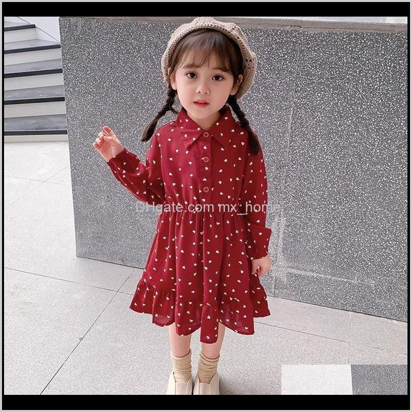 

girls dresses baby clothing baby kids maternity drop delivery 2021 childrens spring style girl red long sleeve lapel princess dress sf9za, Red;yellow