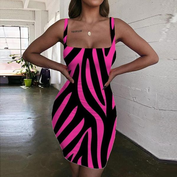 

brand zebra stripe sundress women dress gradient halter sleeveless art bodycon womens clothing summer beach boho, Black;gray