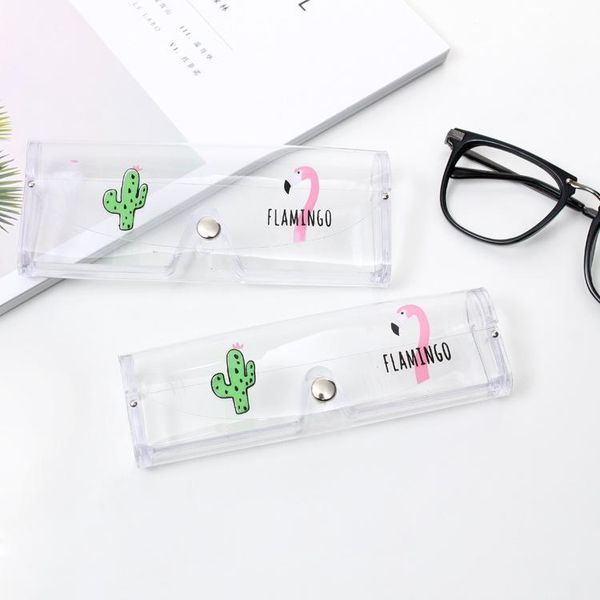 

sunglasses cases & bags cartoon transparent glasses case for women girls cute box waterproof pvc student eyeglass