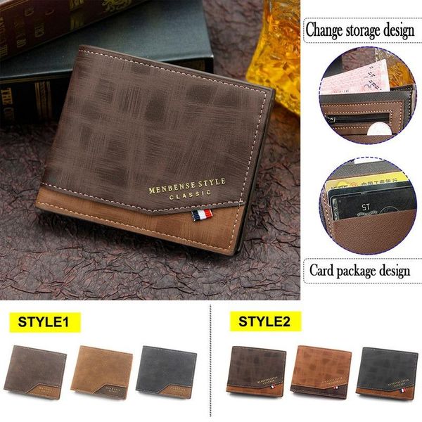 

wallets fashion men's wallet business short men card holder vintage slim male soft solid leather coin purse gift, Red;black