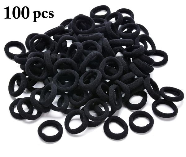

hair accessories 100pcs quality black color ties cute elastic no crease tiny bands ponytail holder for girls headwear, Slivery;white