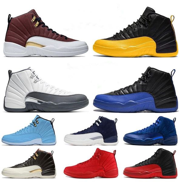 

12 gym red playoff international flight men basketball shoes 12s cny college navy winter black stylist sneaker athletic