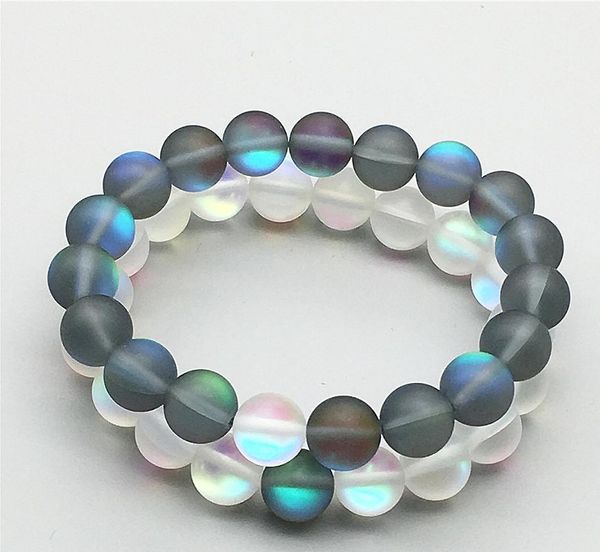 

beaded, strand 10mm black aura quartz beads bracelet,matte beads elastic bracelet ,black aura quarz gemstone beads bracelet fast ship
