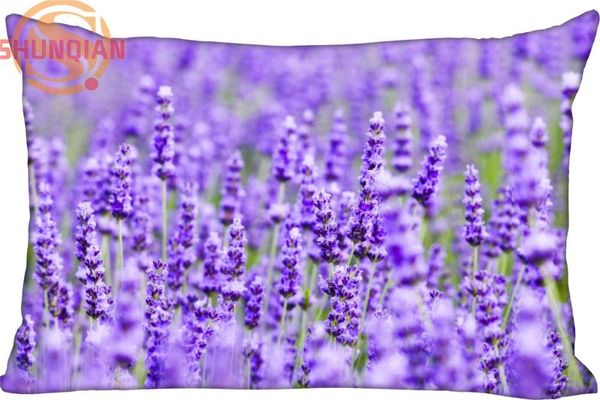 

pillow case custom lavender flower pillowcase zippered rectangle cover cases size 45x35cm,40x60cm,45x75cm,50x75cm(two sides)