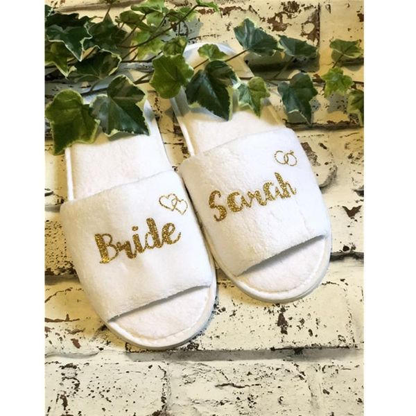

slippers custom ring heart slippers,open toe silver gold mother of groom slippers,christmas wedding proposal gift, bridal party, Black