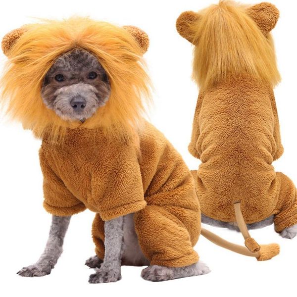 

cat costumes pet funny lion cosplay costume for dogs halloween carnival fleece clothes small and medium