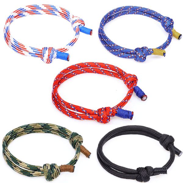 Modisches buntes Paracord-Seil-Flechtarmband für Männer und Frauen, verstellbare Freundschaftsarmbänder, handgefertigter Outdoor-Schmuck