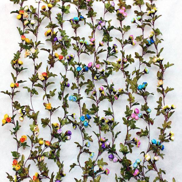 

simulation rose vine wedding party road lead flower garden fence decoration pipe line beautiful coverage decorative flowers & wreaths