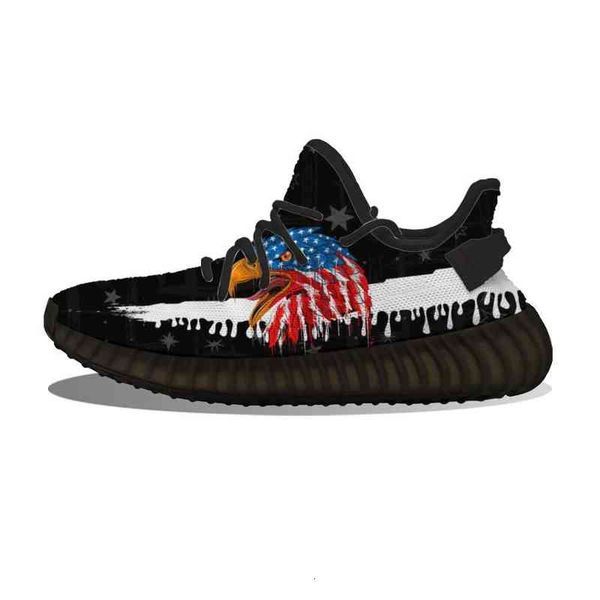 

ku diy custom cool america flag eagle running shoes mesh printed mens womens trainers outdoor sports sneakers, Black;white