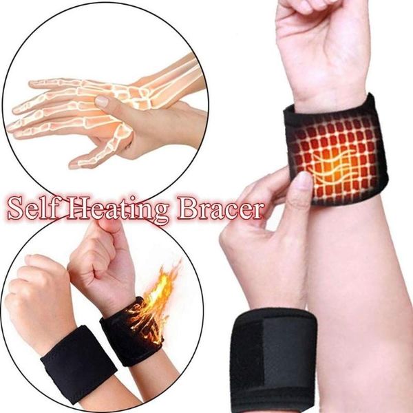 

wrist support belt magnetic therapy wrap neck brace guard tourmaline massager and shoulder, Black;red