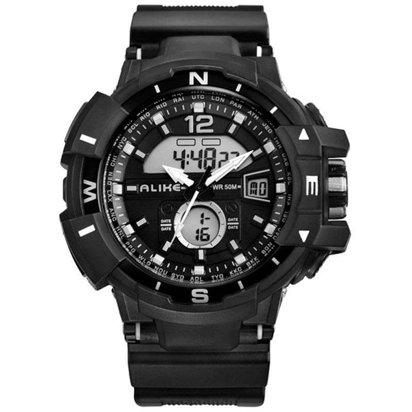 

chronograph watches mens dual time waterproof digital watch relogio masculino montre homme reloj hombre wristwatches, Slivery;brown