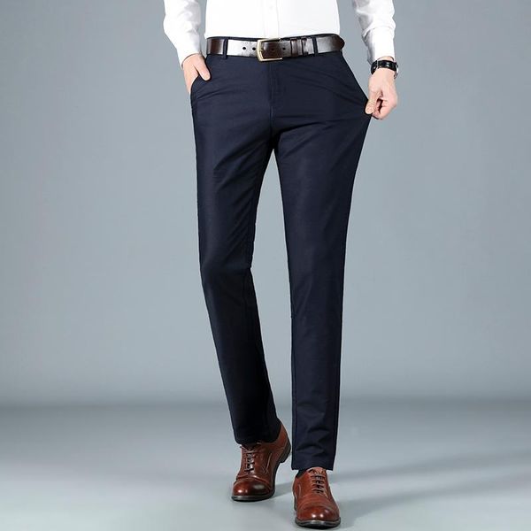 

men's pants modal fabric brand casual comfortable business men clothing 2021 fashion pant korean long dress trousers, Black