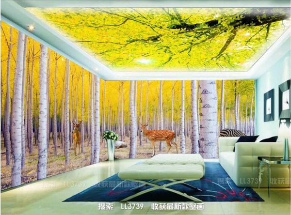 

3d wallpaer custom p mural birch forest animal nature theme space whole house decoration bedroom 3d wall murals wallpaper for walls 3 d in t