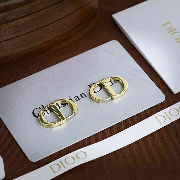 

luxury designer fashion family jewelry brass earrings d classic letter cd, Red;brown