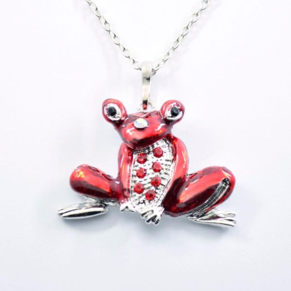 

pendant necklaces frog necklace funny animal chains metal kolye trendy rhinestone taki jewlery colier femme collares de moda 2021, Silver