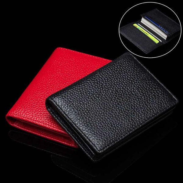 

card holders genuine leather business holder wallet bank case id women cardholder porte carte, Brown;gray