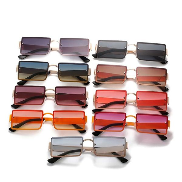 

brand designer sunglasses rectangle sun glasses gradient lens eyeglasses anti-uv spectacles wide temples goggles ornamental a++, White;black