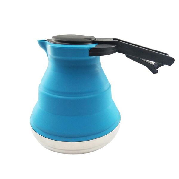 

water bottle 1.5l high temperature resistant boil kettle outdoor portable foldable coffee pot kitchen silicone tea