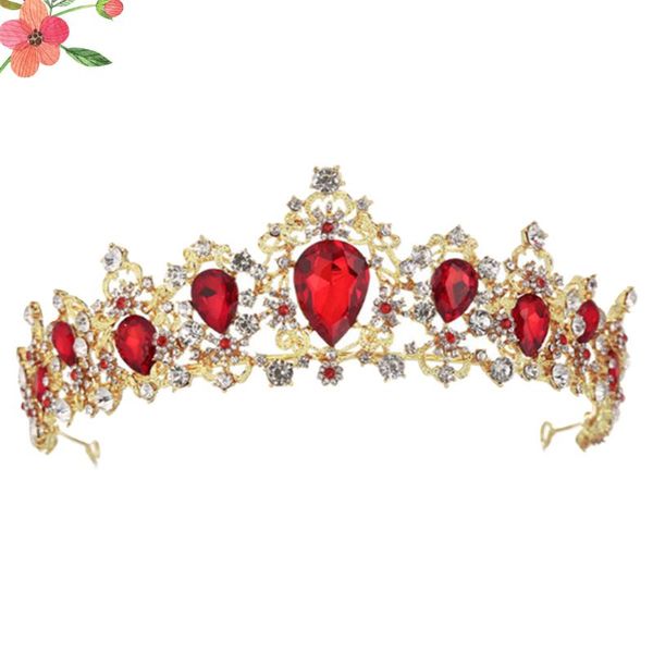 

hair clips & barrettes baroque bride crown retro wedding headdress headwear party accessories for female (red and golden), Golden;silver