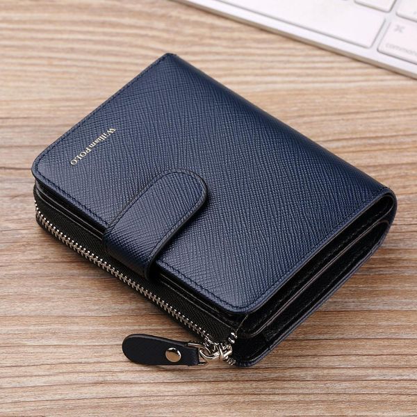 

men wallet short accordion credit card holder purse genuine leather multi organizer snap fastener zip around, Red;black