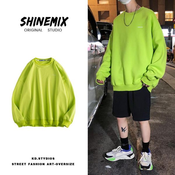 

men's hoodies & sweatshirts 2021 autumn sweater cotton loose simple letter printing round neck pullover top, Black