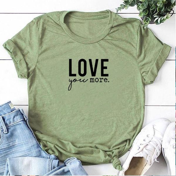 

love you more women shirts valentine fashion aesthetic t-shirt girl stylish ulzzang tshirt summer drop ship women's, White