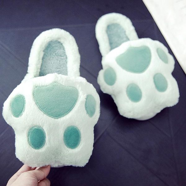 

women's slippers for home 2021 suede cotton ladies winter tpr non-slip indoor cute cat designer shoes, Black