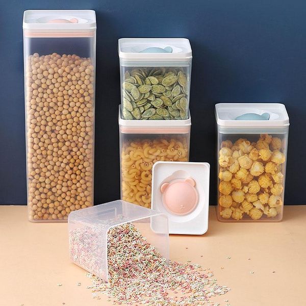 

storage bottles & jars kitchen food sealed tank organizer fridge box grain transparent crispe plastic container bean