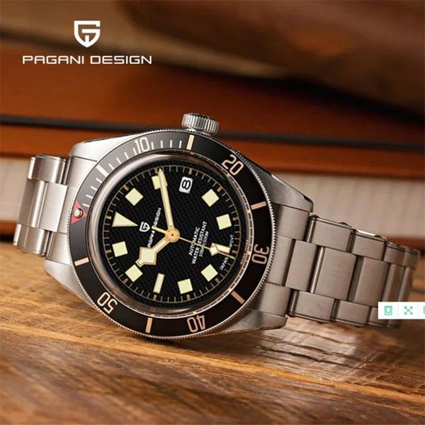 

wristwatches pagani design 2021 men's accessories automatic mechanical watch bb58 luxury chronograph 100 waterproof sapphire japan spor, Slivery;brown