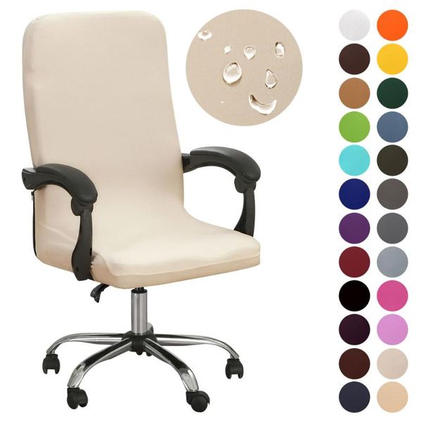 

chair covers spandex office cover stretch solid color computer game slipcover waterproof rotatable armchair protectors m/l